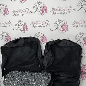 2 brookstone travel compression compact bags zip up mesh one side Black Travel